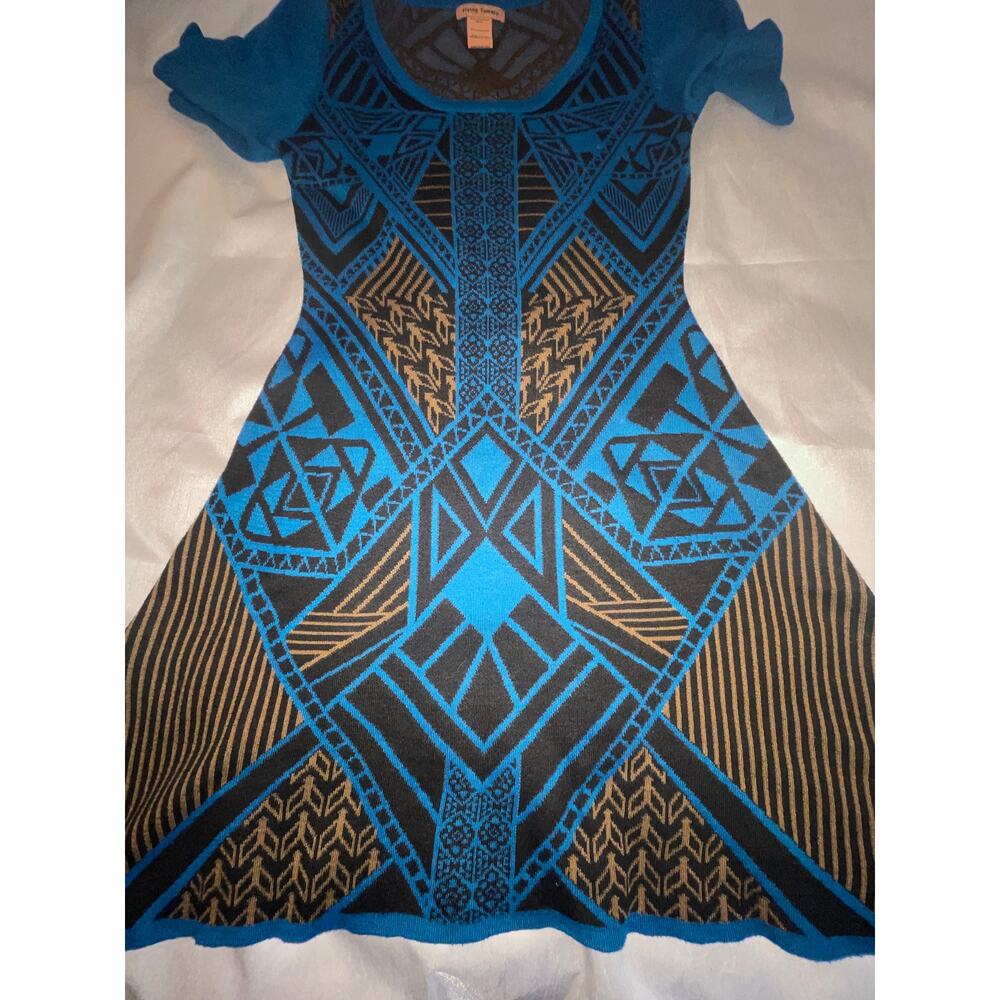 Flying Tomato Vibrant Print Sweater Dress - Women's Size S -‎ Fit & Flair